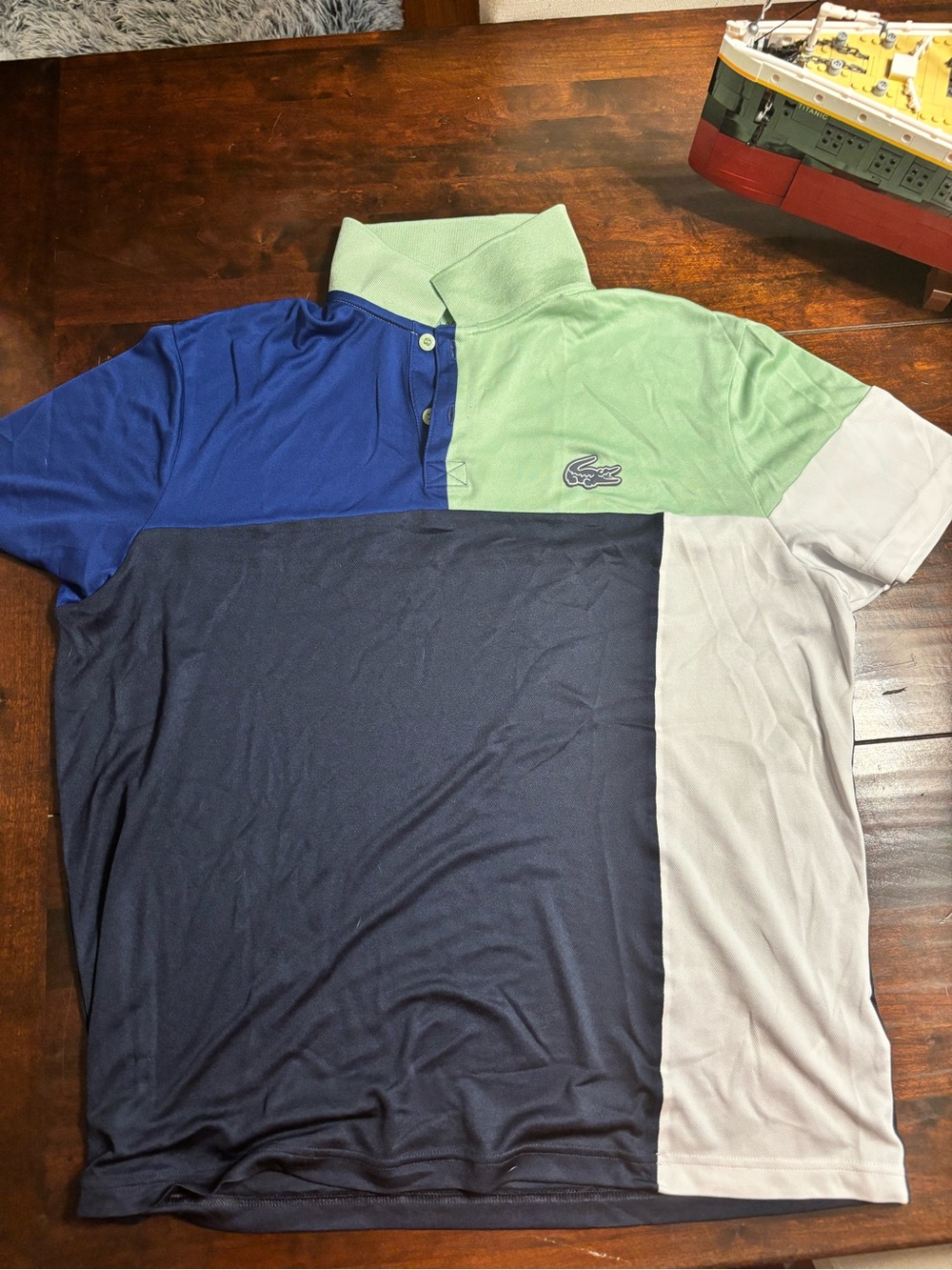 Lacoste Colorblock Polo in Navy, Blue, Mint & White
